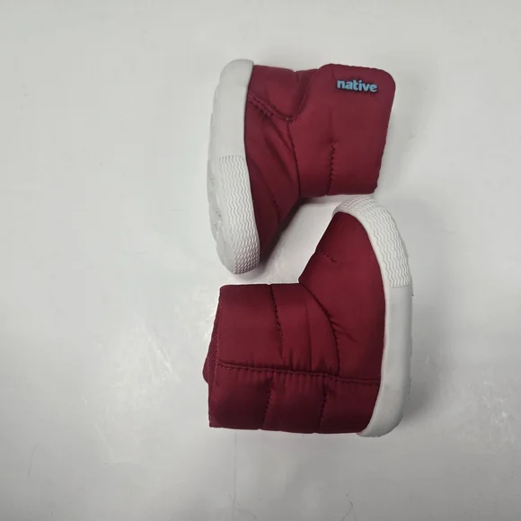 Native Chamonix Baby Red & White Snow Ankle Boots Booties Size Baby 1 B1 - Picture 7 of 12